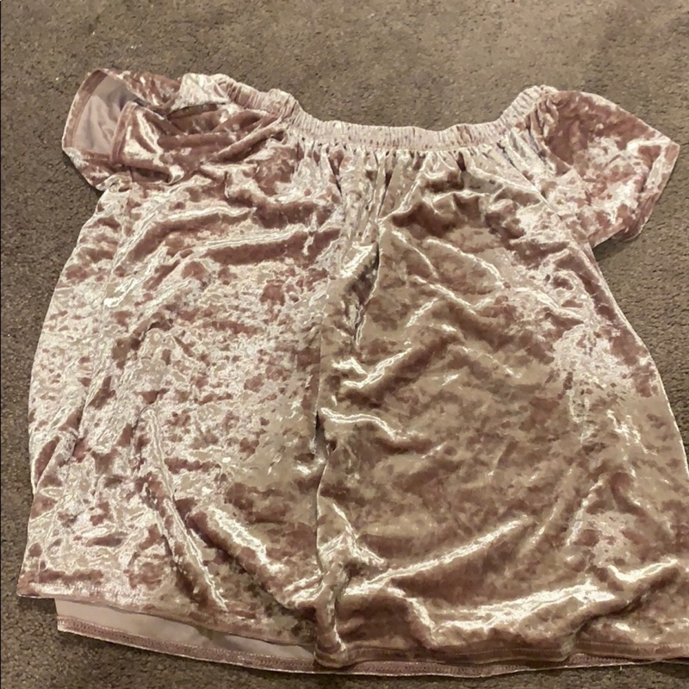 Velvet off the shoulder top